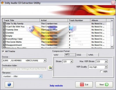3nity Audio CD Extractor 1.0 screenshot