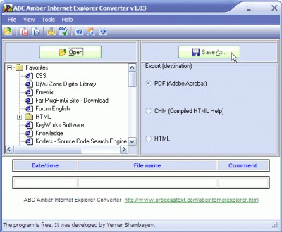 ABC Amber Internet Explorer Converter 1.04 screenshot