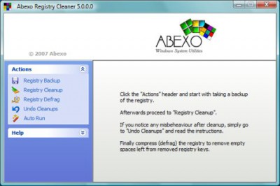 Abexo Free Registry Cleaner 1.1 screenshot