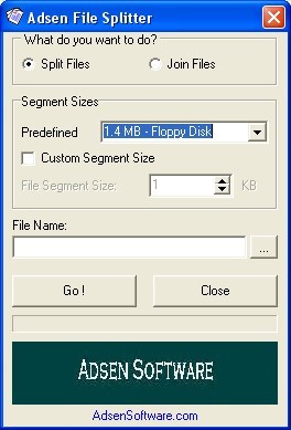 Adsen File Splitter 1.26 screenshot