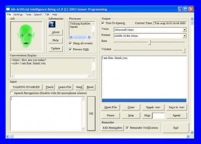 AIB Artificial Intelligence Being 2003 2.0 screenshot