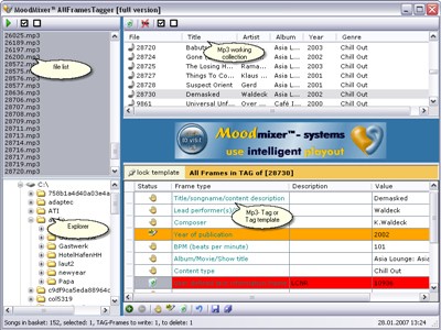 AllFrames MP3 Tagger 2.01 screenshot