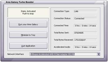 Ares Galaxy Turbo Booster 7.5.0 screenshot