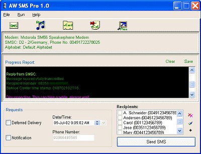 Atelier Web SMS Pro 1.0 screenshot