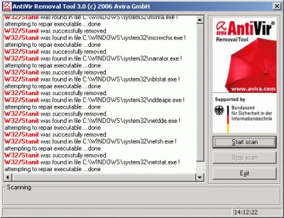Avira AntiVir Removal Tool for Windows 3.0.1.16 screenshot