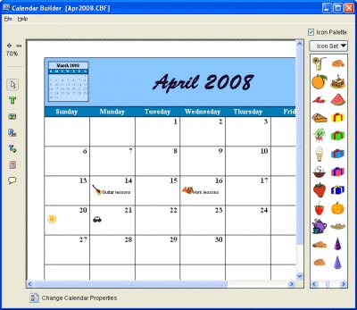 Calendar Builder 3.70 screenshot Calendar Builder 3.70 screenshot