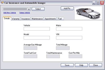 Car Insurance and Automobile Manager 1.0 screenshot