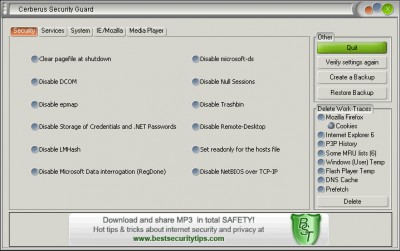 Cerberus Security Guard 4.0.2 screenshot