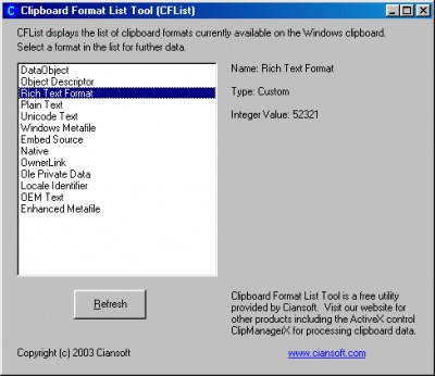 CFList 1.0 screenshot
