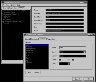 Custom Addressbook Lite 1.1 screenshot