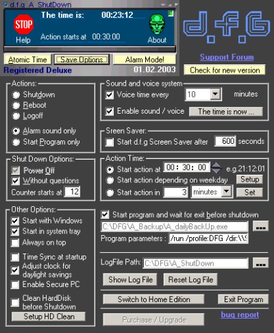 dfg ShutDown XP 3.9.7 screenshot