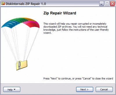 DiskInternals ZIP Repair 1.1 screenshot