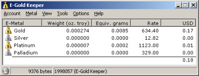 E-Gold Keeper 1.8.3 screenshot