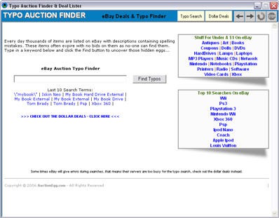 eBay Auction Typo Finder 1.02 screenshot