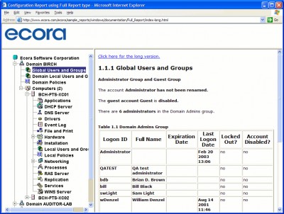 Ecora Auditor Lite for Windows 4.1 screenshot