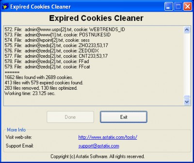 Expired Cookies Cleaner 1.03 screenshot