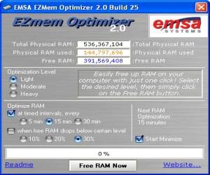 EZMem Optimizer 2.0.26 screenshot