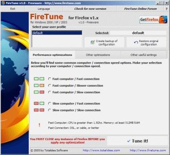 FireTune 1.2.0 screenshot