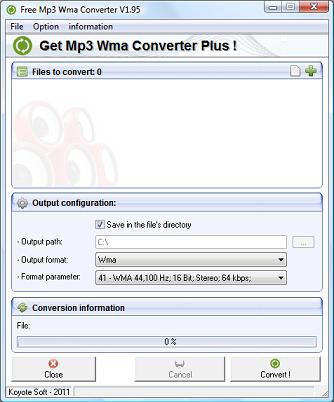 Free Mp3 Wma Converter 2.0 screenshot
