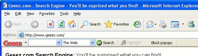 Geeez.com Toolbar 1.01 screenshot