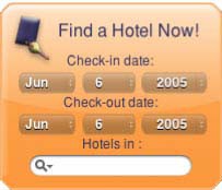 HotelSearch Yahoo! Widget 1.3 screenshot