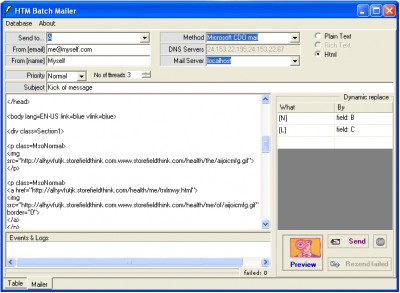 HTM Batch Mailer 1.3.0.0 screenshot