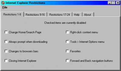 IE Restrictions 1.0 screenshot