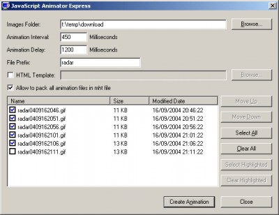 JavaScript Animator Express 1.10 screenshot