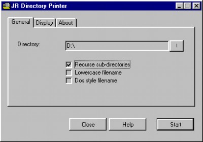 JR Directory Printer 1.2 screenshot