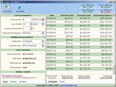 Loan Calculator 1.2 screenshot