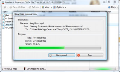 Medieval Bluetooth OBEX File Transfer 1.2.0.0 screenshot