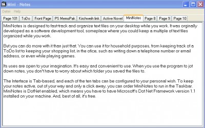 MiniNotes 2.1 screenshot