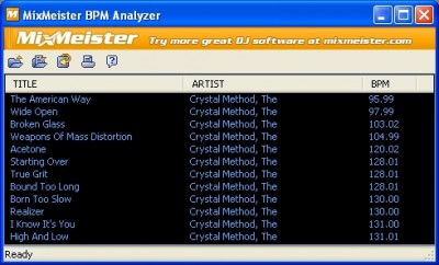 MixMeister BPM Analyzer 1.0 screenshot
