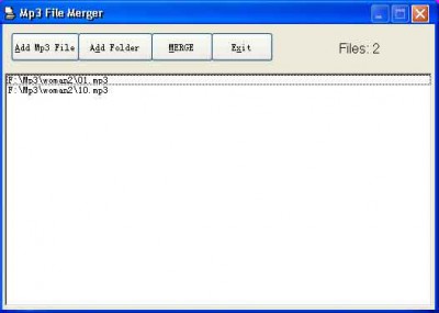 Mp3 File Merger 1.6 screenshot