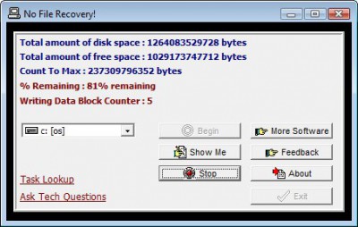 No File Recovery 2.05 screenshot