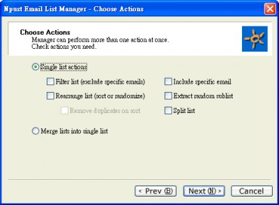 Npust Email List Manager 1.02 screenshot