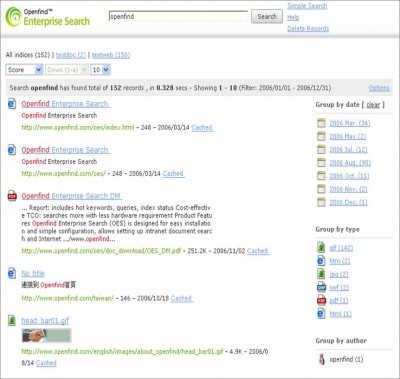 Openfind Enterprise Search 3.0 screenshot