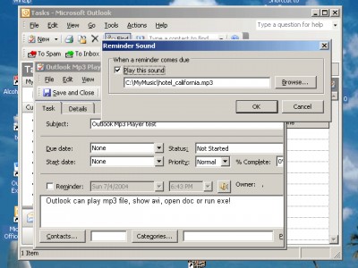 Outlook Mp3 Player 1.0 screenshot