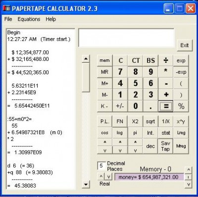 Papertape Calculator 3.1 screenshot
