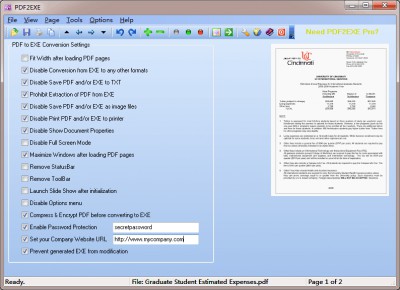 PDF2EXE 5.0 screenshot