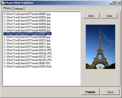 Photo2Web Publisher 1.20 screenshot