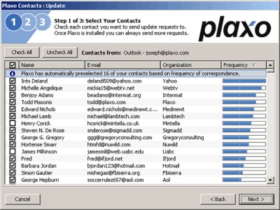 Plaxo Contacts 1.3 screenshot