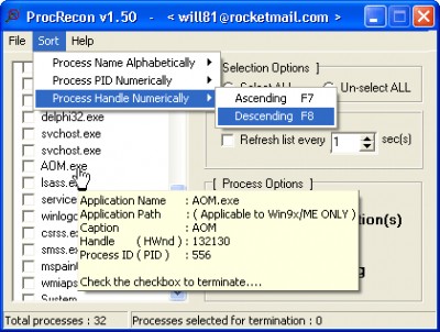 ProcRecon 1.50 screenshot