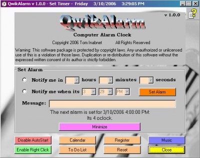 QwikAlarm 1.03 screenshot