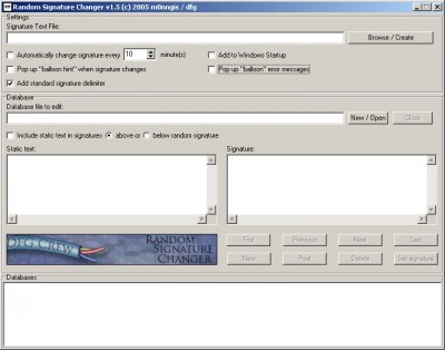 Random Signature Changer 1.5 screenshot