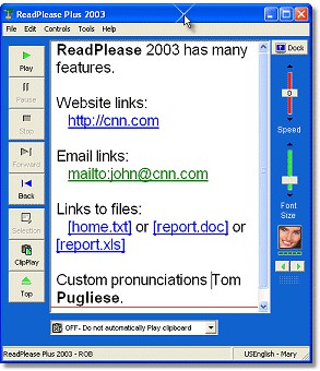 ReadPlease 2003 1.1 screenshot