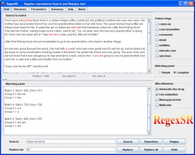 RegexSR 1.0.0 screenshot