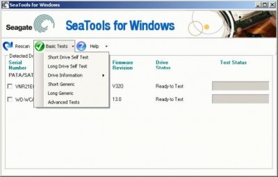 Seagate SeaTools 3.02.04 screenshot