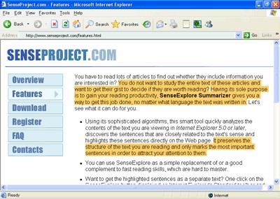 SenseExplore Summarizer 1.0 screenshot