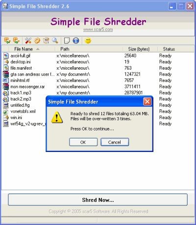 Simple File Shredder 3.2 screenshot